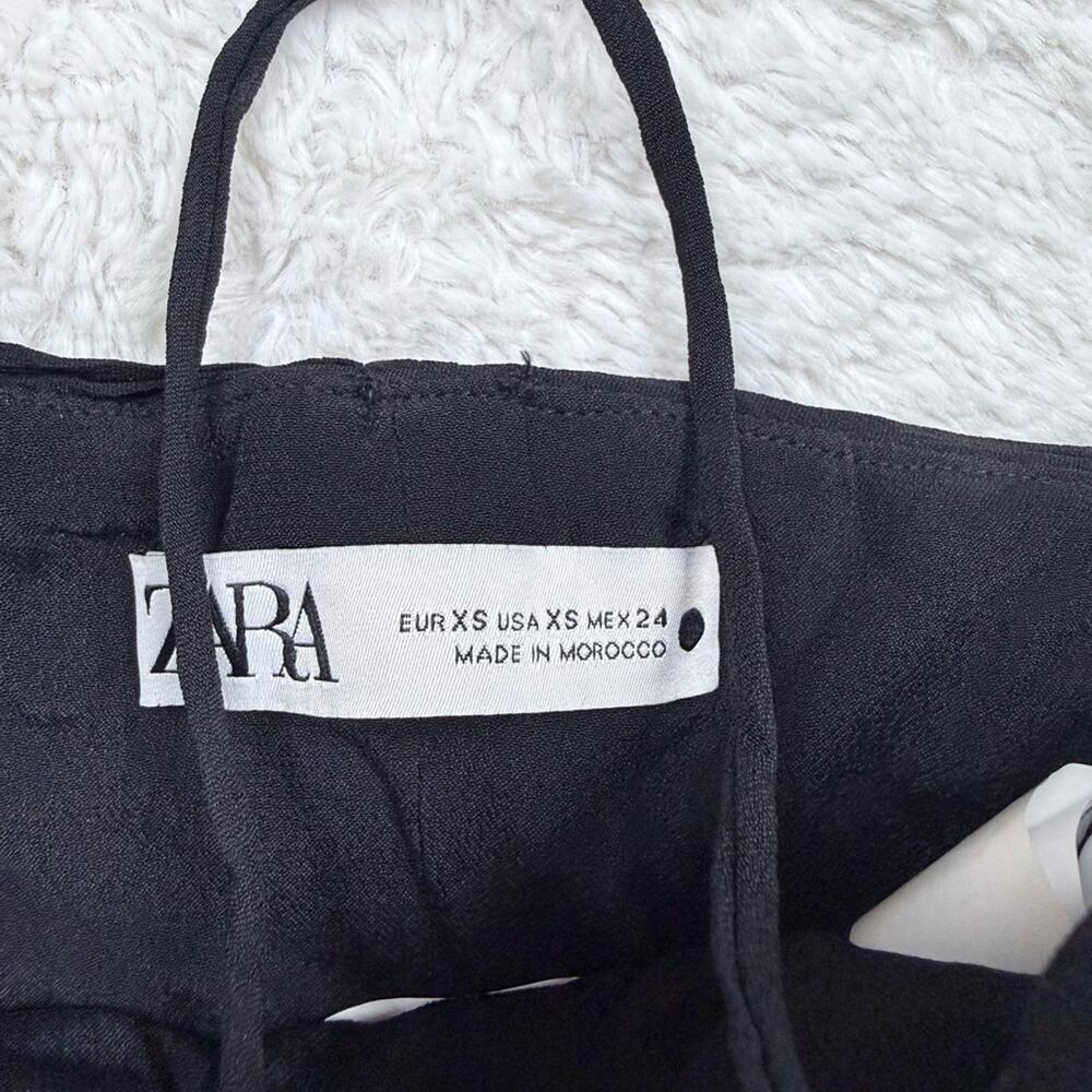 Zara black ruched halter crop top - Picture 3 of 5